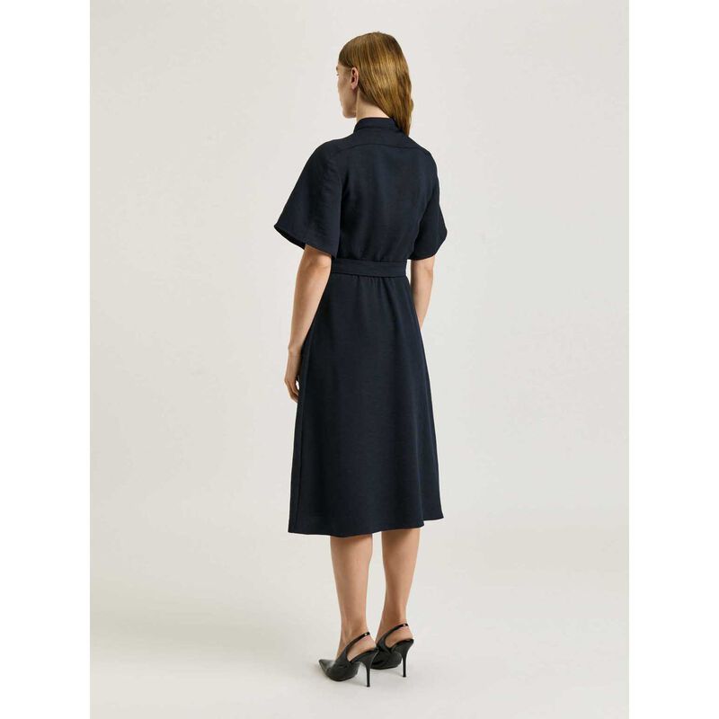 Veronika Maine Textured Twill Cape Sleeve Dress image number 1
